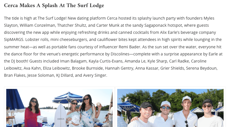 Cerca Makes A Splash At The Surf Lodge