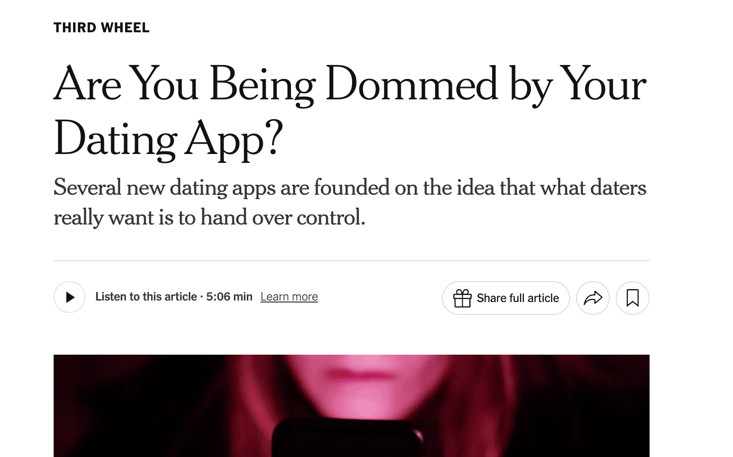 Are You Being Dommed by Your Dating App?